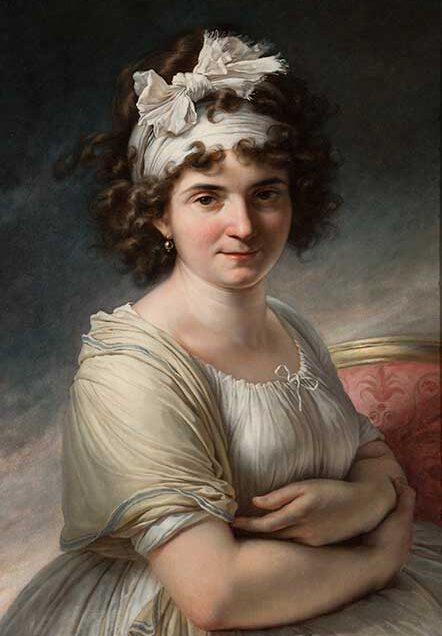 Antoine-Jean Gros (French, 1771–1835) 
Portrait of Celeste Coltellini, Madame Meuricoffre, about 1790s 
Oil on canvas 
26 3/4 x 19 1/2 in. (67.9 x 49.5 cm.) 
36 9/16 x 28 3/8 x 3 1/8 in. (92.9 x 72.1 x 7.9 cm.) (frame) 
Collection of the Speed Art Museum, Gift of Mrs. Berry V. Stoll 1983.10