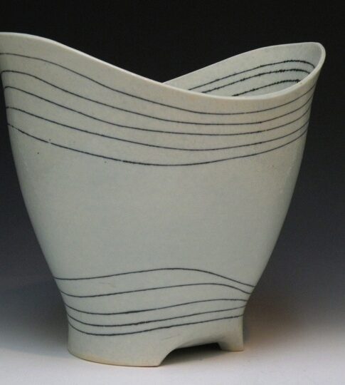 Susie Bowman 
(Fairhope, Alabama, b. 1957
Vessel, 2013
Soda-fired porcelain
9 H x 8 1/2 W x 8 D inches