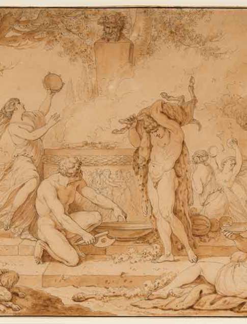 Jean-Jacques-François Le Barbier, called Le Barbier l’aîné
(French, 1738–1826)
L’Offrande à Pan (The Offering to Pan), ca. 1770
Pen and ink with various shades of brown washes
Courtesy Richard A. Berman