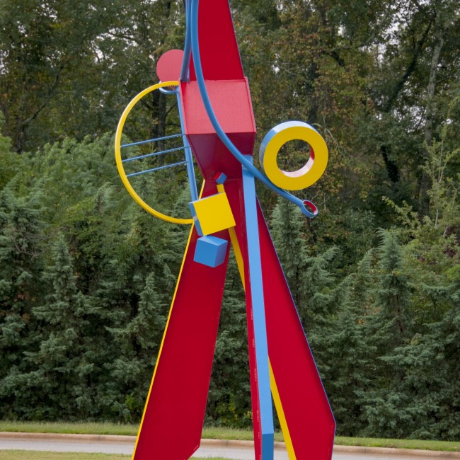 Hanna Jubran (North Carolina, b. 1952), Triad, 2015, steel and paint, ca. 188 x 108 x 96 inches
