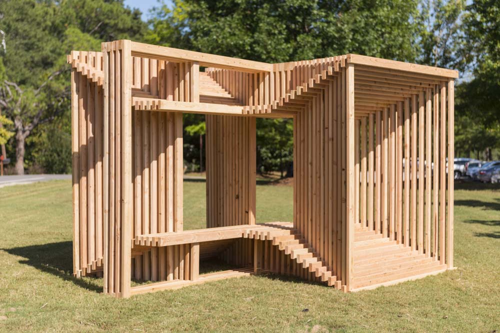 Matthias Neumann (New York, b. 1969) Double-bench VI (basics), 2017 Wood (2 x 4s)