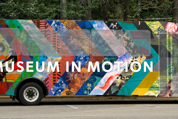 Artist rendering of a bus exterior for an art museum on wheels.