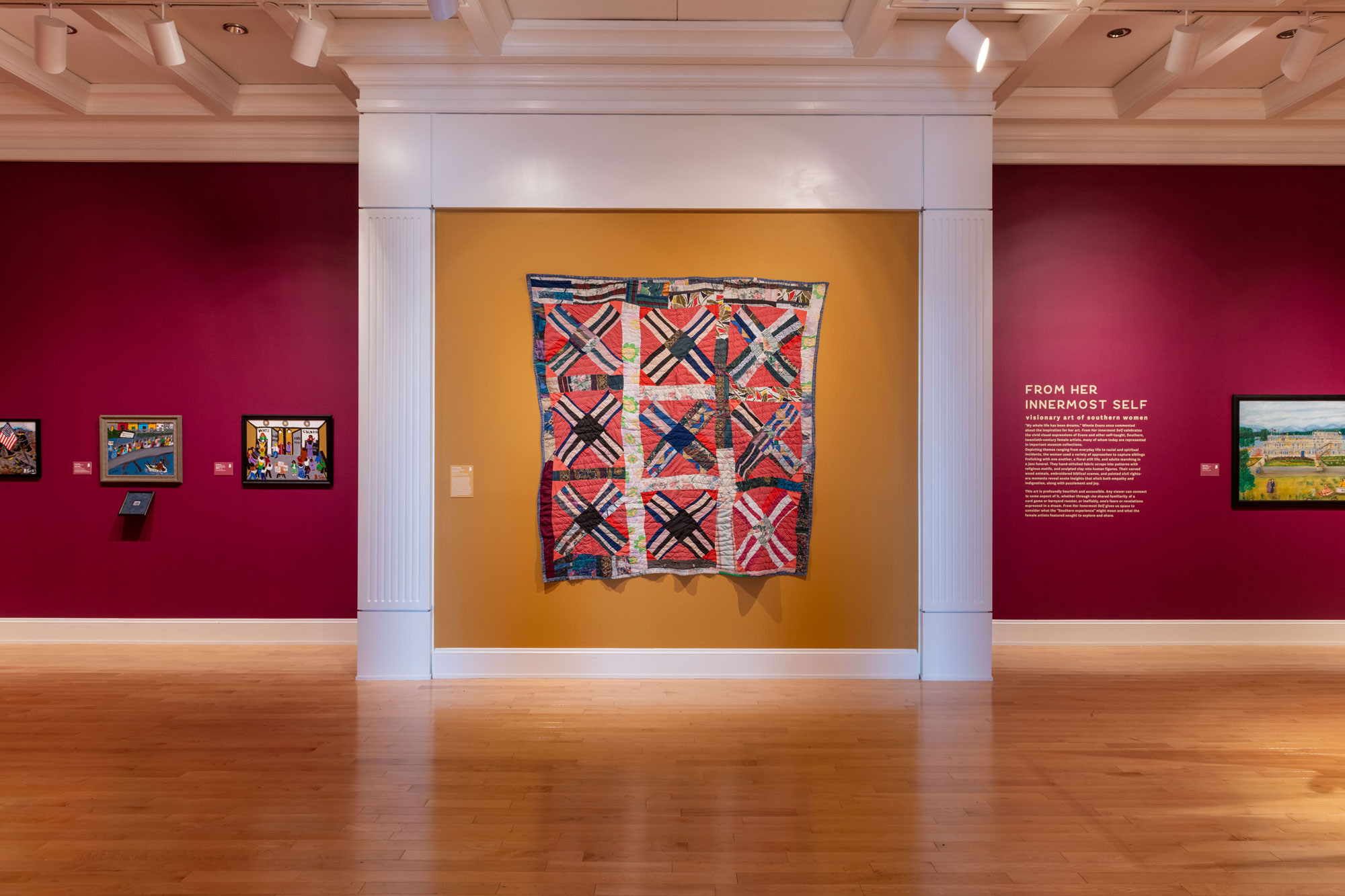 Gallery installation of quilt