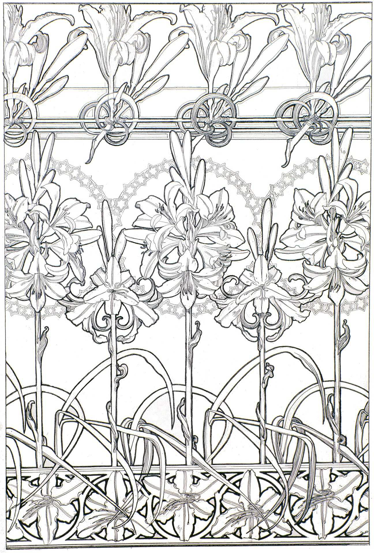 A coloring page of flowers