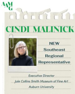 AAMG announcement of Cindi Malinick joining the organization's board as a Southeast Regional Representative.